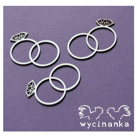 Tekturka Wycinanka Beautiful Wedding - Obrączki, 3szt